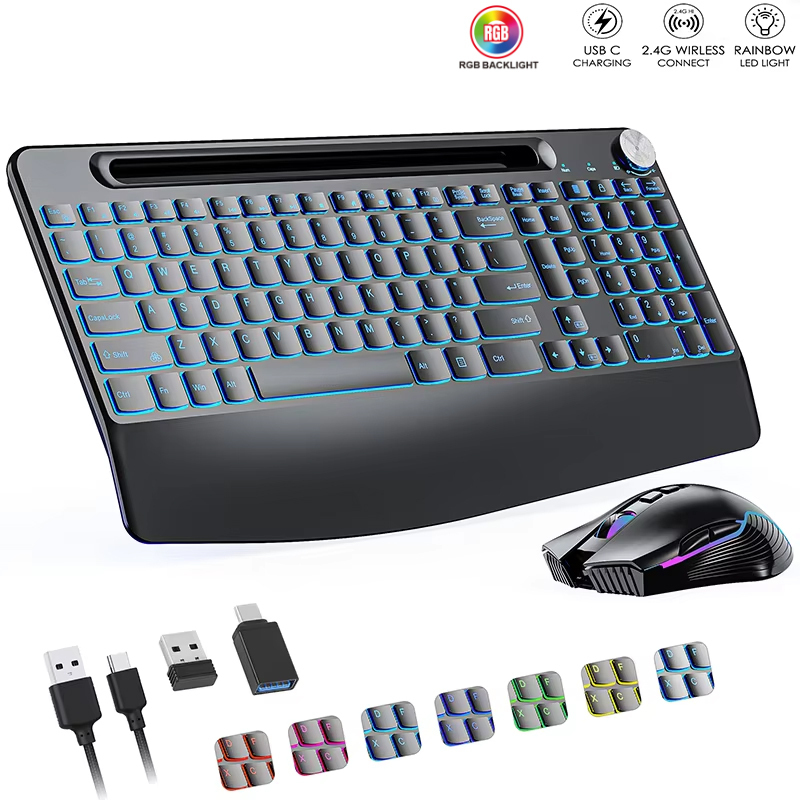 Gaming Keyboard Ergonomics - Clavier et souris sans fil 2.4G