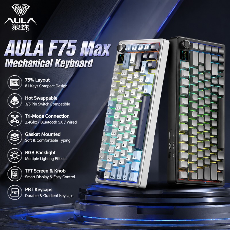Gaming Keyboard Mechanical - Clavier mécanique AULA F75 Max, format