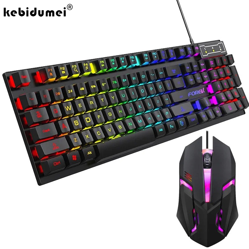 Keyboard Mouse Bundle Gaming - Kebidumei – clavier mécanique rétroéclairé à