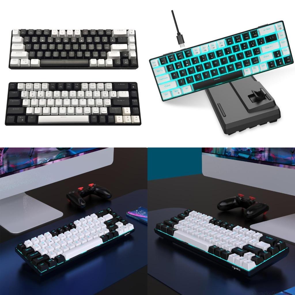 Keyboard Gaming Blue Switch - Clavier mécanique échangeable à chaud, 68