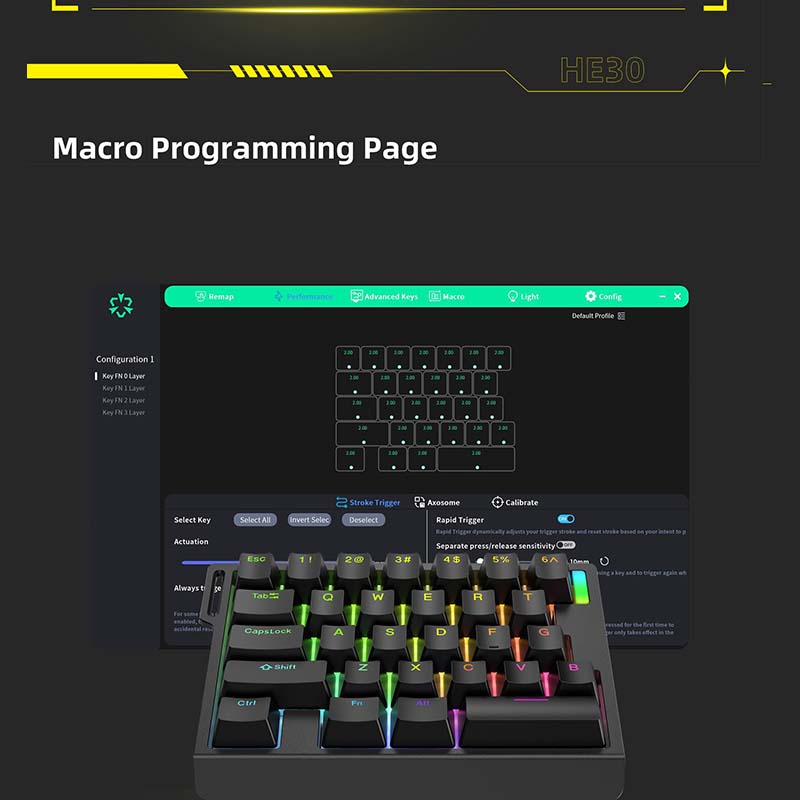 Clavier de jeu mécanique HE30, - Gaming Keyboard Mechanical avis et prix