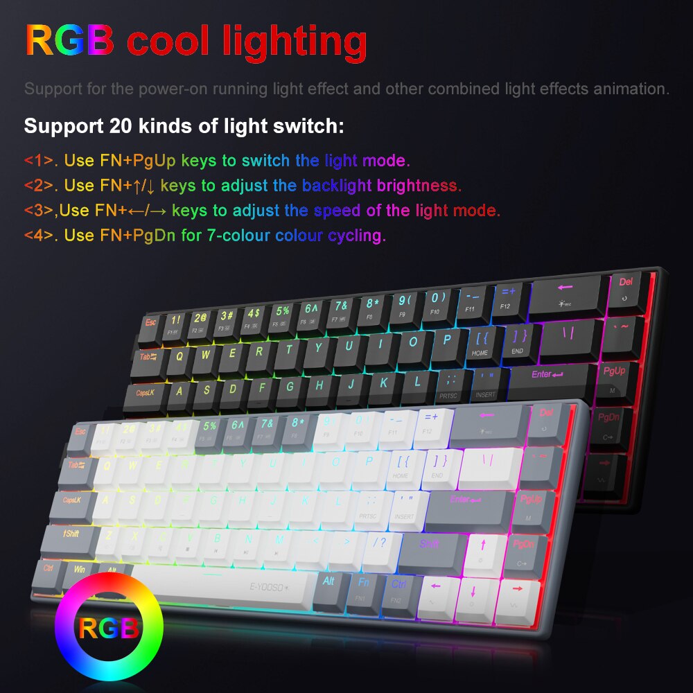 E-YOOSO A68 RVB Mini Mince USB - Gaming Keyboard Budget avis et prix