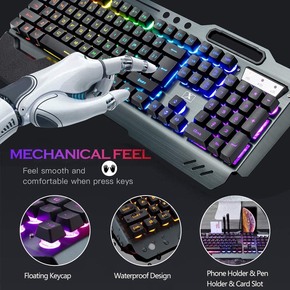 Clavier et souris de jeu sans  - Gaming Keyboard Mechanical Wireless avis et prix
