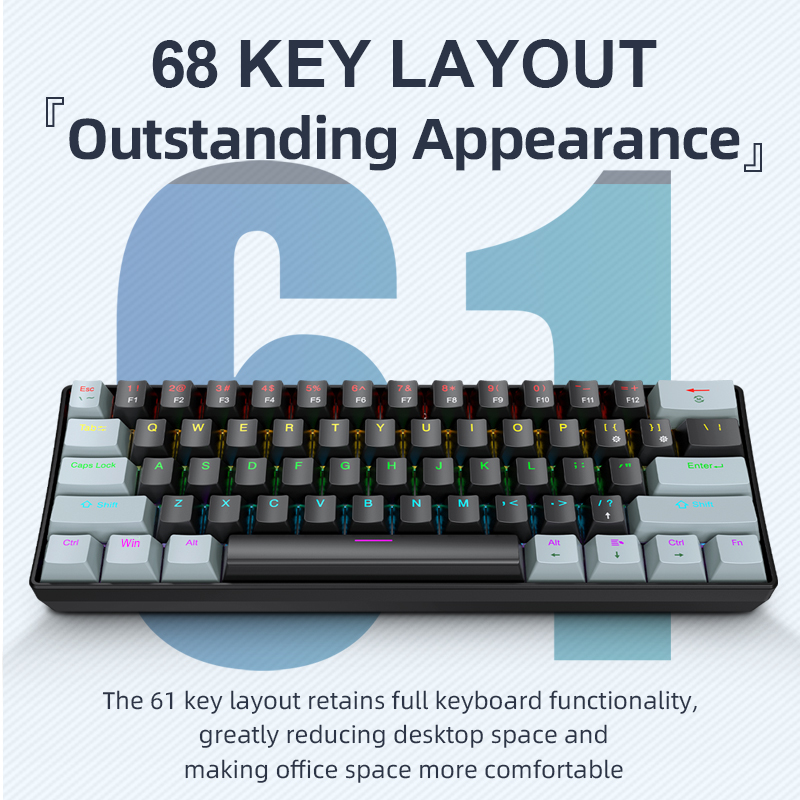 APAYADO K61 Mini clavier mécan - Keyboard Gaming Blue Switch avis et prix