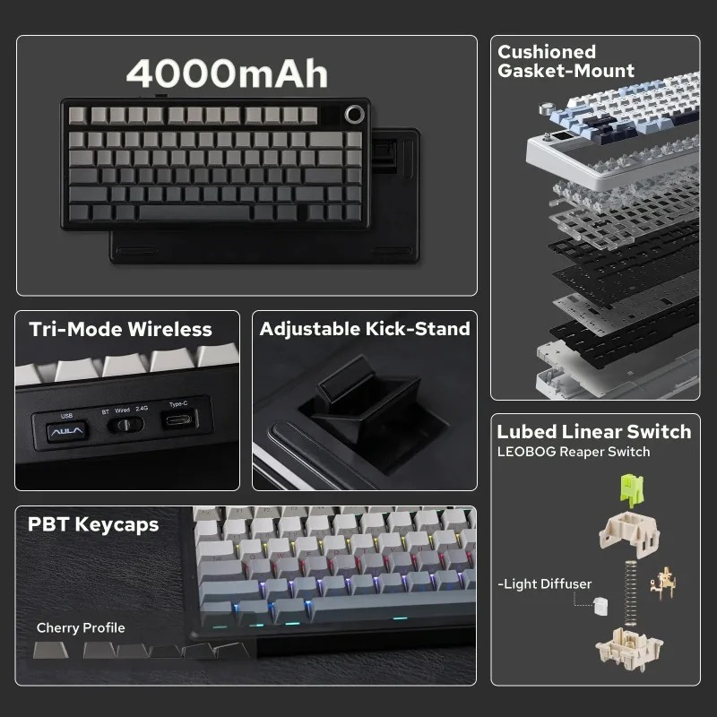 Clavier mécanique AULA F75 Max - Gaming Keyboard Mechanical avis et prix