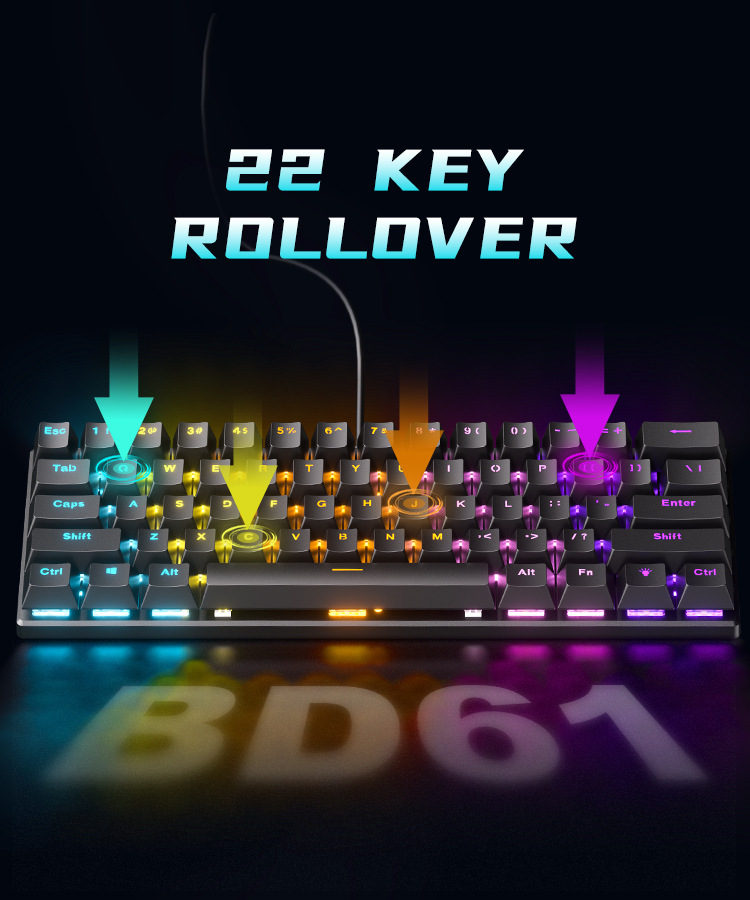 Clavier mécanique 60% pour le  - Gaming Keyboard Budget avis et prix