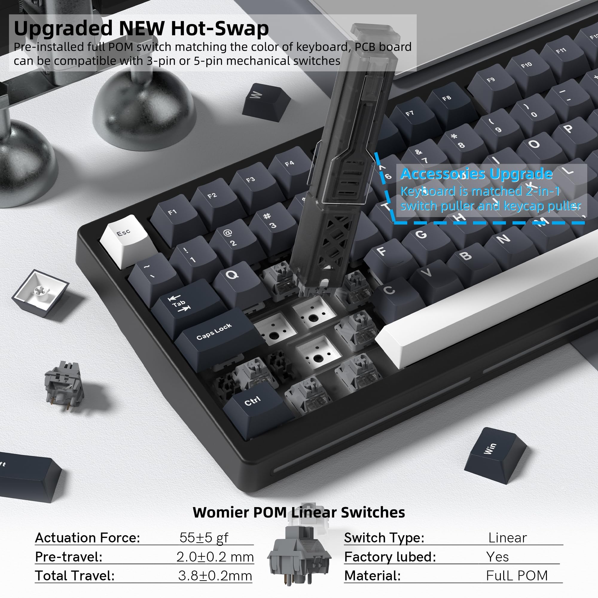 Clavier mécanique sans fil Wom - Gaming Keyboard Thocky avis et prix